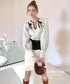 Contrast Peplum Top